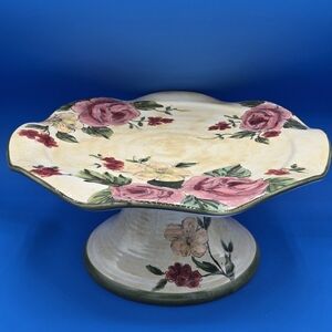 Royal Albert Old English Rose Floral Pedestal Cake Stand – Vintage Style Plate